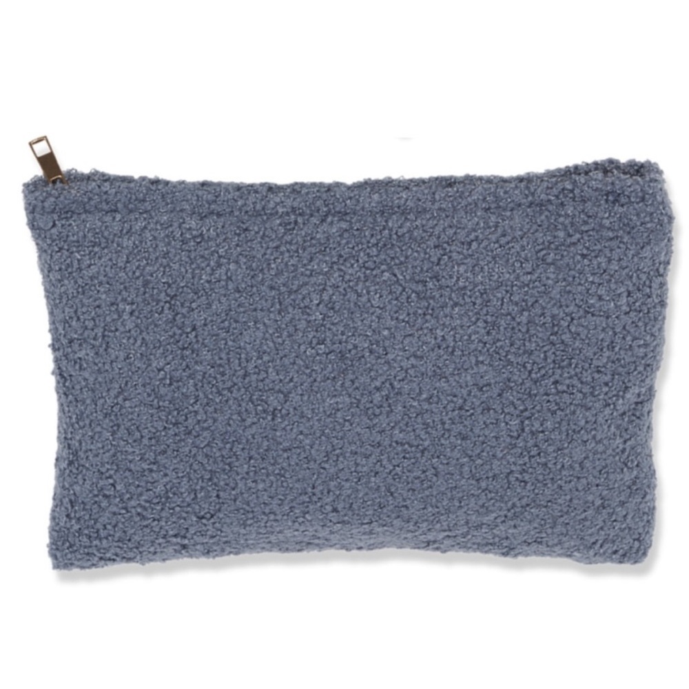 Light Blue Boucle Clutch Cosmetic Bag